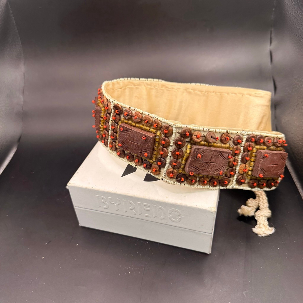 Women's Unbranded Brown Orange Beaded Belt One Size